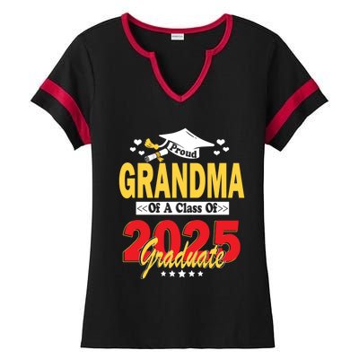 Proud Grandma Of A Class Of 2025 Graduate Senior Gift Ladies Halftime Notch Neck Tee