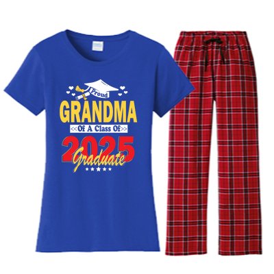 Proud Grandma Of A Class Of 2025 Graduate Senior Gift Women's Flannel Pajama Set