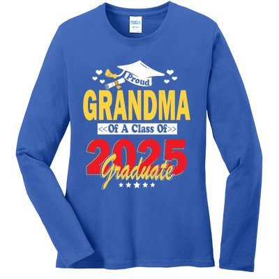 Proud Grandma Of A Class Of 2025 Graduate Senior Gift Ladies Long Sleeve Shirt