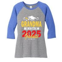 Proud Grandma Of A Class Of 2025 Graduate Senior Gift Women's Tri-Blend 3/4-Sleeve Raglan Shirt