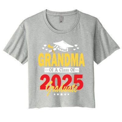 Proud Grandma Of A Class Of 2025 Graduate Senior Gift Women's Crop Top Tee