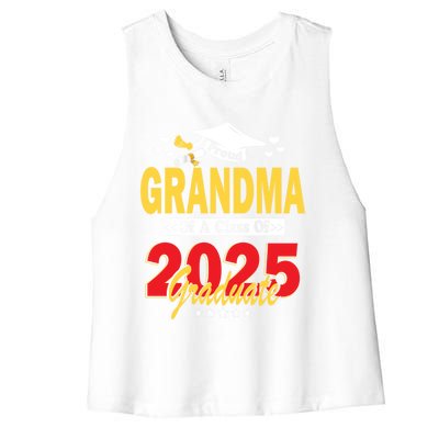 Proud Grandma Of A Class Of 2025 Graduate Senior Gift Women's Racerback Cropped Tank