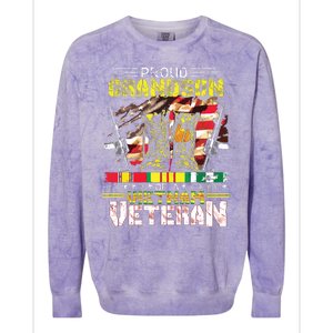 Proud Grandson Of A Vietnam Veteran Vietnam War Vet Colorblast Crewneck Sweatshirt