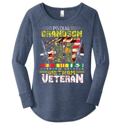 Proud Grandson Of A Vietnam Veteran Vietnam War Vet Women's Perfect Tri Tunic Long Sleeve Shirt