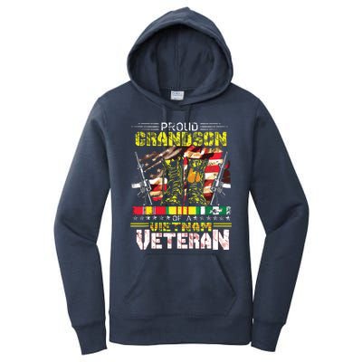 Proud Grandson Of A Vietnam Veteran Vietnam War Vet Women's Pullover Hoodie