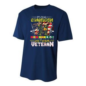 Proud Grandson Of A Vietnam Veteran Vietnam War Vet Youth Performance Sprint T-Shirt