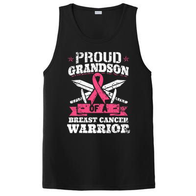 Proud Grandson Of Breast Cancer Warrior Awareness Ribbon PosiCharge Competitor Tank