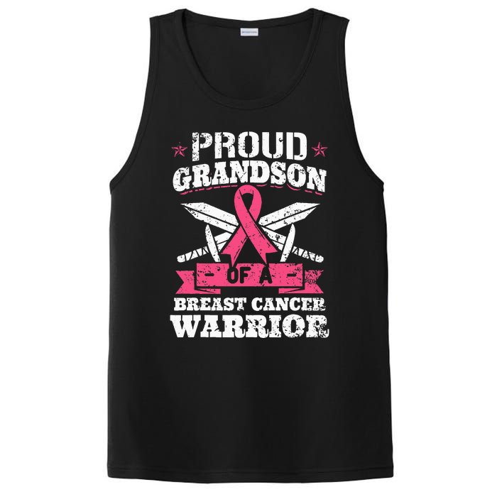 Proud Grandson Of Breast Cancer Warrior Awareness Ribbon PosiCharge Competitor Tank