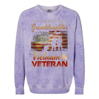 Proud Granddaughter Of A Vietnam Veteran Grandpa Gift Colorblast Crewneck Sweatshirt