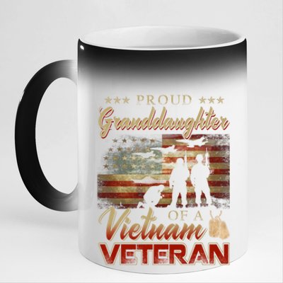 Proud Granddaughter Of A Vietnam Veteran Grandpa Gift 11oz Black Color Changing Mug