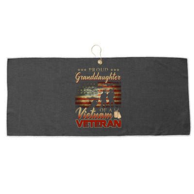 Proud Granddaughter Of A Vietnam Veteran Grandpa Gift Large Microfiber Waffle Golf Towel