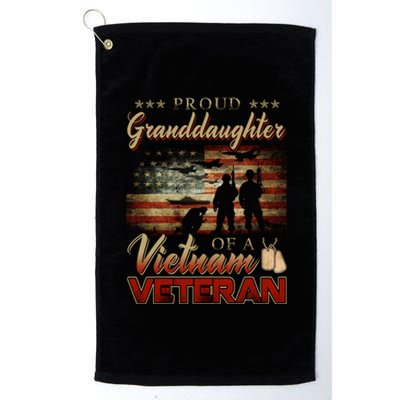 Proud Granddaughter Of A Vietnam Veteran Grandpa Gift Platinum Collection Golf Towel