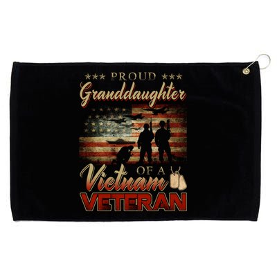 Proud Granddaughter Of A Vietnam Veteran Grandpa Gift Grommeted Golf Towel