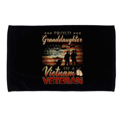 Proud Granddaughter Of A Vietnam Veteran Grandpa Gift Microfiber Hand Towel