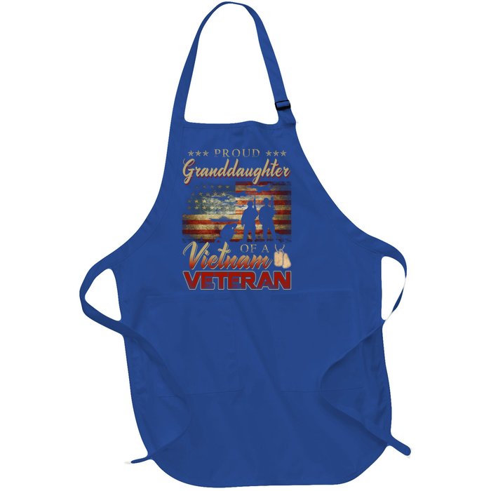 Proud Granddaughter Of A Vietnam Veteran Grandpa Gift Full-Length Apron With Pockets