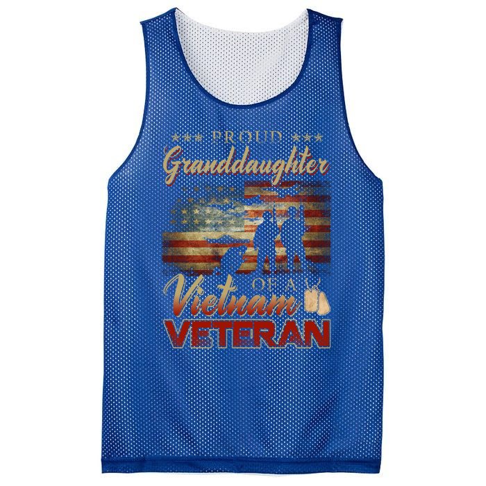 Proud Granddaughter Of A Vietnam Veteran Grandpa Gift Mesh Reversible Basketball Jersey Tank