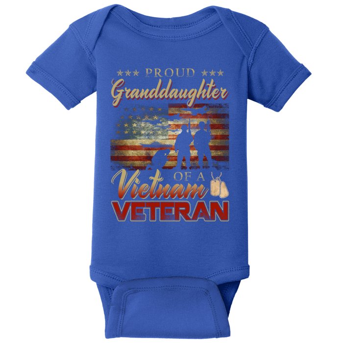 Proud Granddaughter Of A Vietnam Veteran Grandpa Gift Baby Bodysuit