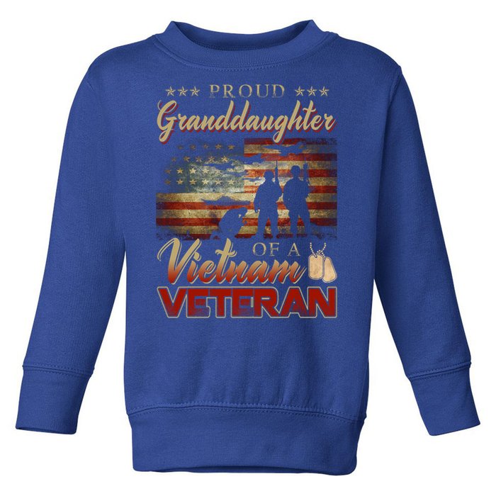 Proud Granddaughter Of A Vietnam Veteran Grandpa Gift Toddler Sweatshirt