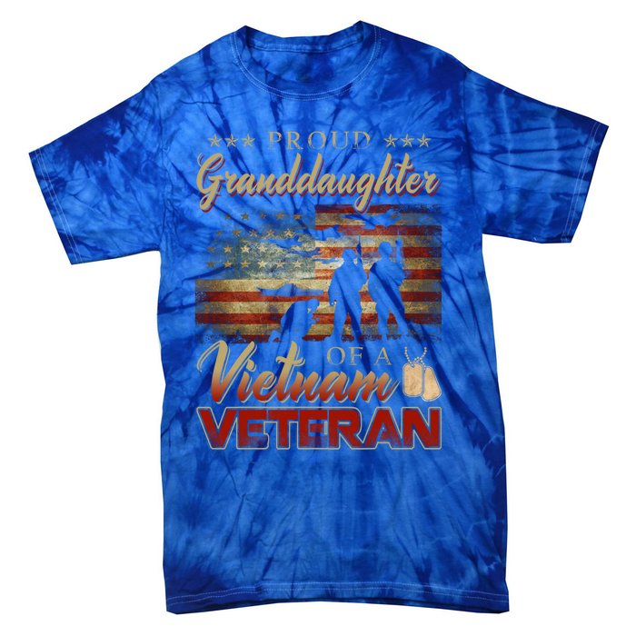 Proud Granddaughter Of A Vietnam Veteran Grandpa Gift Tie-Dye T-Shirt