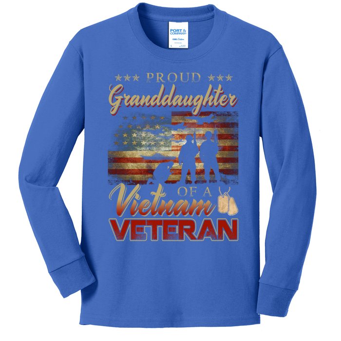 Proud Granddaughter Of A Vietnam Veteran Grandpa Gift Kids Long Sleeve Shirt