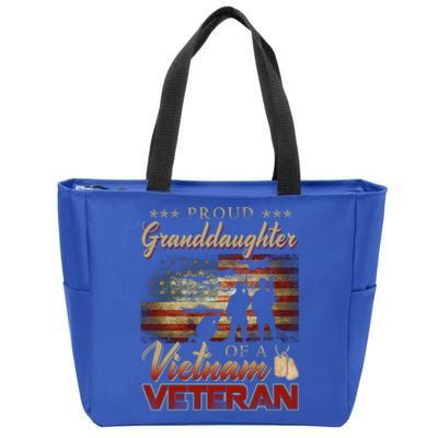 Proud Granddaughter Of A Vietnam Veteran Grandpa Gift Zip Tote Bag