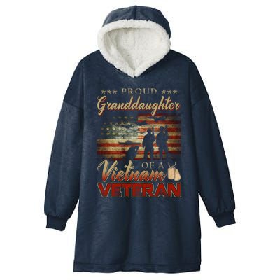 Proud Granddaughter Of A Vietnam Veteran Grandpa Gift Hooded Wearable Blanket