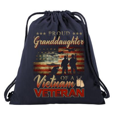 Proud Granddaughter Of A Vietnam Veteran Grandpa Gift Drawstring Bag