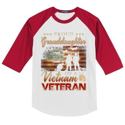 Proud Granddaughter Of A Vietnam Veteran Grandpa Gift Kids Colorblock Raglan Jersey