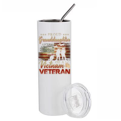 Proud Granddaughter Of A Vietnam Veteran Grandpa Gift Stainless Steel Tumbler