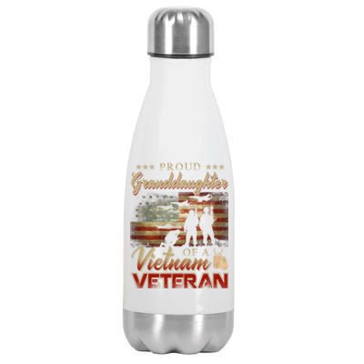 Proud Granddaughter Of A Vietnam Veteran Grandpa Gift Stainless Steel Insulated Water Bottle