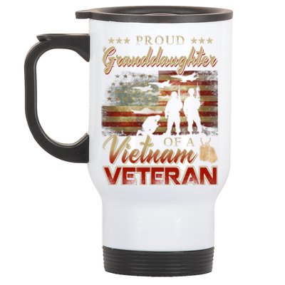 Proud Granddaughter Of A Vietnam Veteran Grandpa Gift Stainless Steel Travel Mug