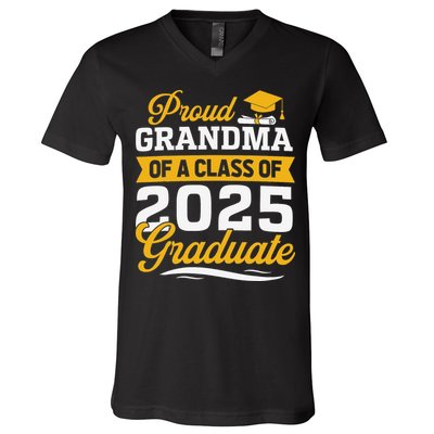 Proud Grandma Of A Class Of 2025 Graduate Grandma V-Neck T-Shirt