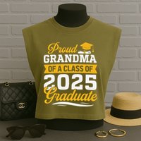 Proud Grandma Of A Class Of 2025 Graduate Grandma Garment-Dyed Women's Muscle Tee