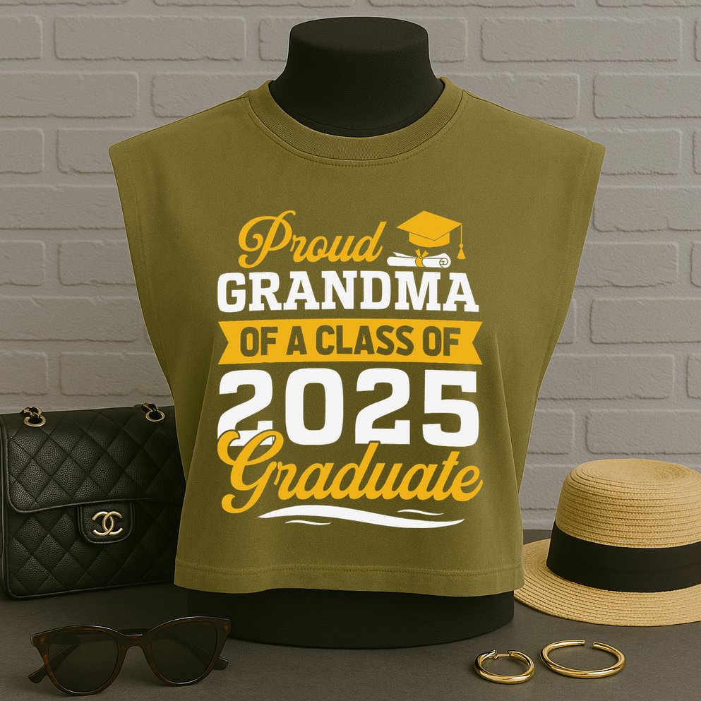 Proud Grandma Of A Class Of 2025 Graduate Grandma Garment-Dyed Women's Muscle Tee
