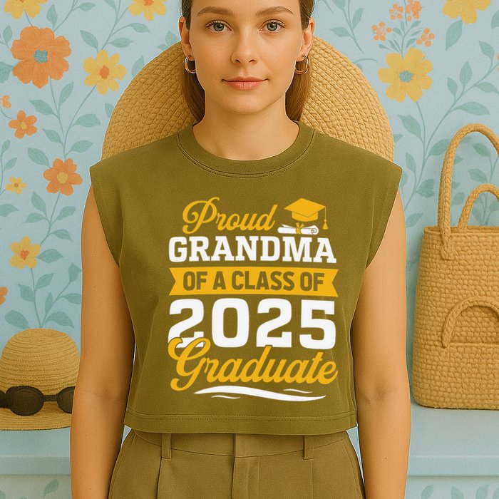 Proud Grandma Of A Class Of 2025 Graduate Grandma Garment-Dyed Women's Muscle Tee