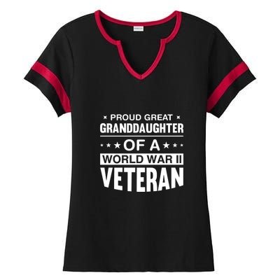 Proud Granddaughter Of A World War II Veteran Ladies Halftime Notch Neck Tee