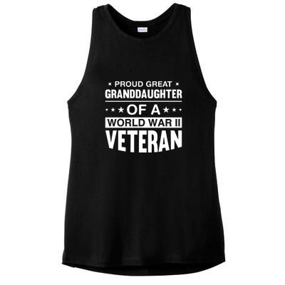 Proud Granddaughter Of A World War II Veteran Ladies PosiCharge Tri-Blend Wicking Tank