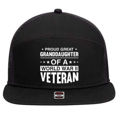 Proud Granddaughter Of A World War II Veteran 7 Panel Mesh Trucker Snapback Hat