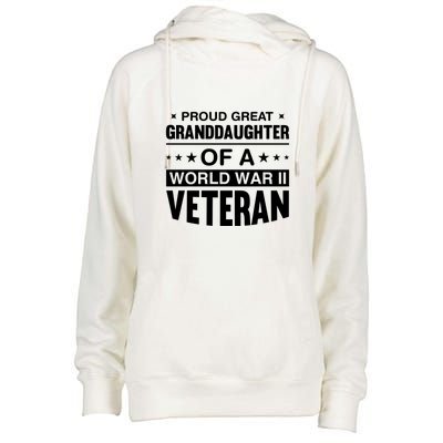 Proud Granddaughter Of A World War II Veteran Womens Funnel Neck Pullover Hood