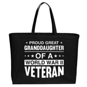 Proud Granddaughter Of A World War II Veteran Cotton Canvas Jumbo Tote