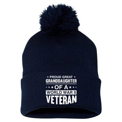 Proud Granddaughter Of A World War II Veteran Pom Pom 12in Knit Beanie