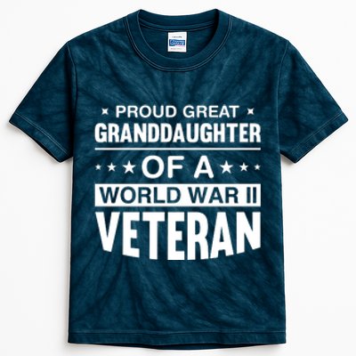 Proud Granddaughter Of A World War II Veteran Kids Tie-Dye T-Shirt