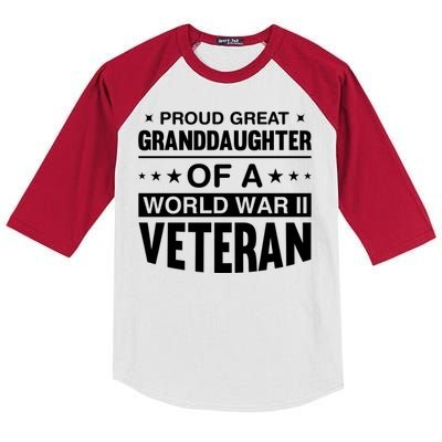 Proud Granddaughter Of A World War II Veteran Kids Colorblock Raglan Jersey