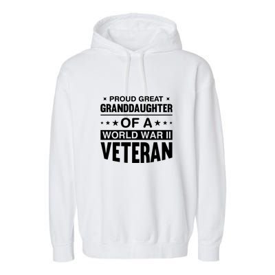 Proud Granddaughter Of A World War II Veteran Garment-Dyed Fleece Hoodie