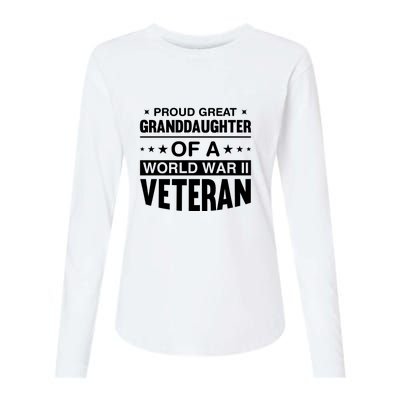 Proud Granddaughter Of A World War II Veteran Womens Cotton Relaxed Long Sleeve T-Shirt