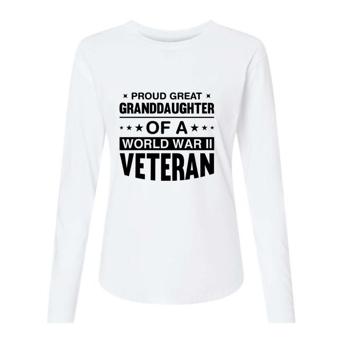 Proud Granddaughter Of A World War II Veteran Womens Cotton Relaxed Long Sleeve T-Shirt