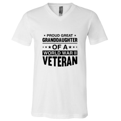 Proud Granddaughter Of A World War II Veteran V-Neck T-Shirt