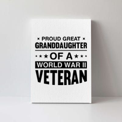 Proud Granddaughter Of A World War II Veteran Canvas