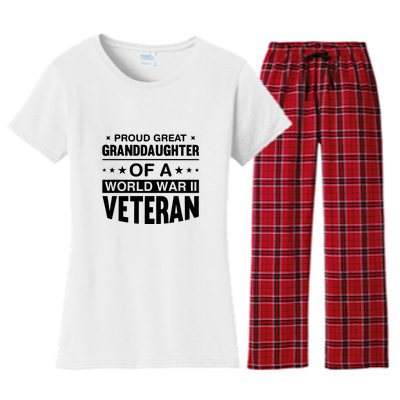 Proud Granddaughter Of A World War II Veteran Women's Flannel Pajama Set