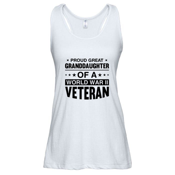 Proud Granddaughter Of A World War II Veteran Ladies Essential Flowy Tank